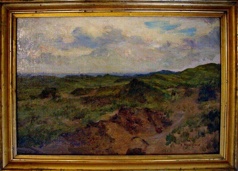 Landschaft mit Wiese und Bäumen