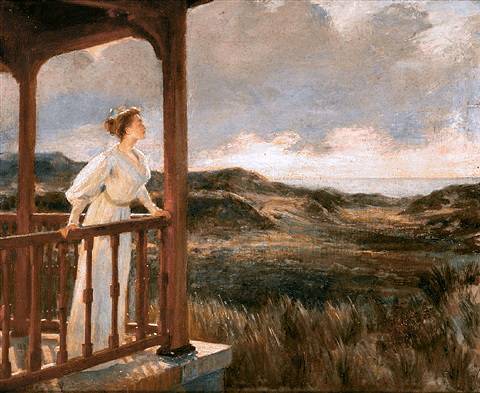 &amp;amp;amp;quot;Jeune femme en bord de mer sur la terrasse&amp;amp;amp;quot;